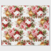 ヴィンテージシャビー結婚シックフローラ包装紙 ラッピングペーパー (フラット)