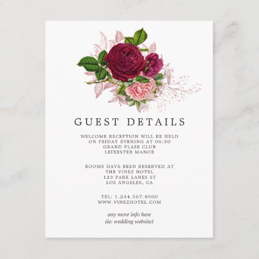 ヴィンテージシャビー赤面アンドブルゴーンディゲスト詳細 エンクロージャーカード (正面)