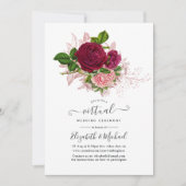 ヴィンテージシャビー – シックフローラオンライン仮想結婚機器 招待状 (正面)