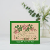 ヴィンテージシャムロックの聖パトリックの日を表示 ポストカード (スタンド正面)