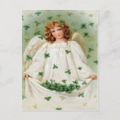 ヴィンテージシャムロックエンジェルセントパトリックのデイカード ポストカード (正面)