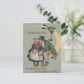 ヴィンテージシャムロックカップルonムーンセントパトリックの日 ポストカード (スタンド正面)