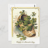 ヴィンテージシャムロッククログセントパトリックのデイカード ポストカード (正面/裏面)