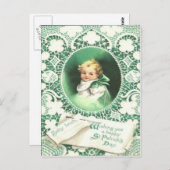 ヴィンテージシャムロックスエメラルドアイルセントパトリックの日Ca ポストカード (正面/裏面)