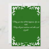 ヴィンテージシャムロックスラッキーセントパトリックの日の娘 シーズンカード (裏面)