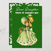 ヴィンテージシャムロックスラッキーセントパトリックの日の娘 シーズンカード (正面/裏面)