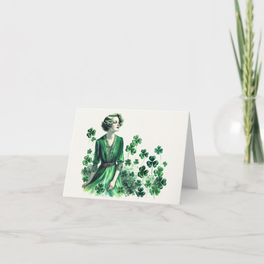 ヴィンテージシャムロックセントパトリックのデイウーマン シーズンカード (正面)