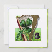 ヴィンテージシャムロックセントパトリックの日招待状 招待状 (裏面)