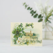 ヴィンテージシャムロックチャーチヴィレッジセントパトリックの日C ポストカード (スタンド正面)