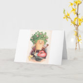 ヴィンテージシャムロックハートと鍵セントパトリックの日 カード (黄色い花)