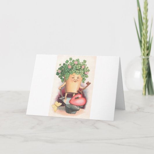 ヴィンテージシャムロックハートと鍵セントパトリックの日 カード (正面)