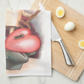 ヴィンテージシャムロックハートと鍵セントパトリックの日 キッチンタオル (四つ折り)