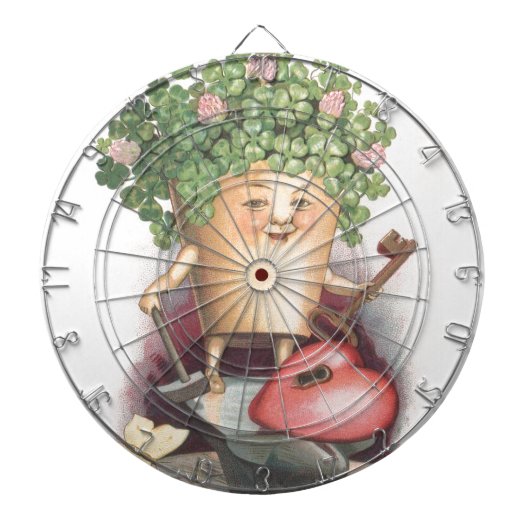 ヴィンテージシャムロックハートと鍵セントパトリックの日 ダーツボード (正面)