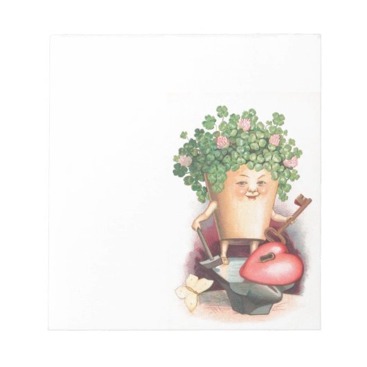 ヴィンテージシャムロックハートと鍵セントパトリックの日 ノートパッド (正面)