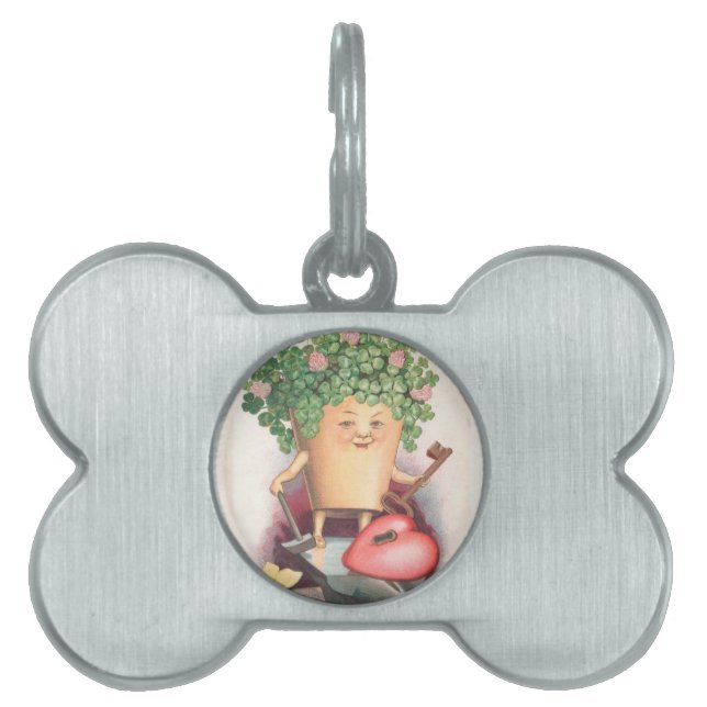 ヴィンテージシャムロックハートと鍵セントパトリックの日 ペットネームタグ (正面)