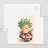 ヴィンテージシャムロックハートと鍵セントパトリックの日 ポストカード (正面/裏面)