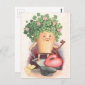 ヴィンテージシャムロックハートと鍵セントパトリックの日 ポストカード (正面/裏面)