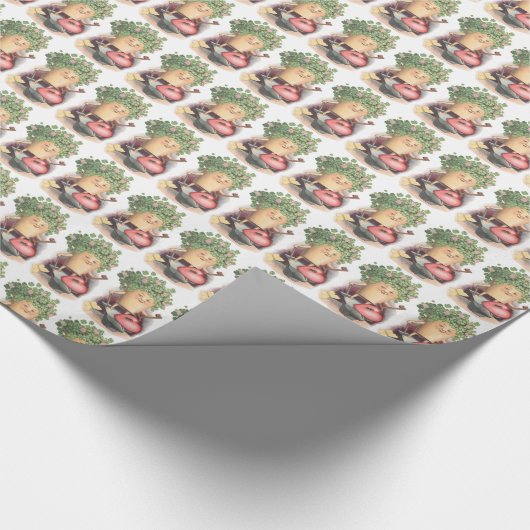 ヴィンテージシャムロックハートと鍵セントパトリックの日 ラッピングペーパー (角)