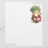 ヴィンテージシャムロックハートと鍵セントパトリックの日 便箋 (正面/裏面)