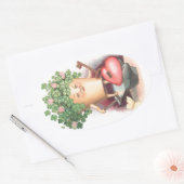 ヴィンテージシャムロックハートと鍵セントパトリックの日 楕円形シール (封筒)