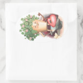 ヴィンテージシャムロックハートと鍵セントパトリックの日 楕円形シール (バッグ)