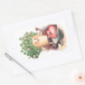 ヴィンテージシャムロックハートと鍵セントパトリックの日 長方形シール (封筒)