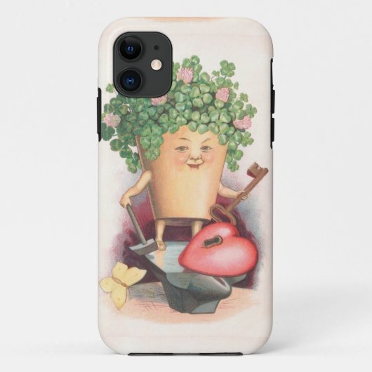 ヴィンテージシャムロックハートと鍵セントパトリックの日 Case-Mate iPhoneケース (裏面)