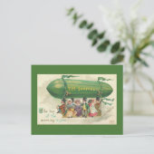 ヴィンテージシャムロックホットエアバルーンセントパトリックの日 シーズンポストカード (スタンド正面)