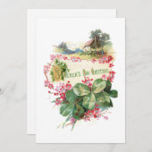 ヴィンテージシャムロック聖パトリックの日の挨拶 シーズンカード (正面/裏面)