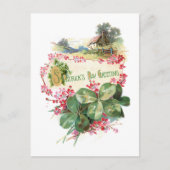 ヴィンテージシャムロック聖パトリックの日の挨拶 ポストカード (正面)