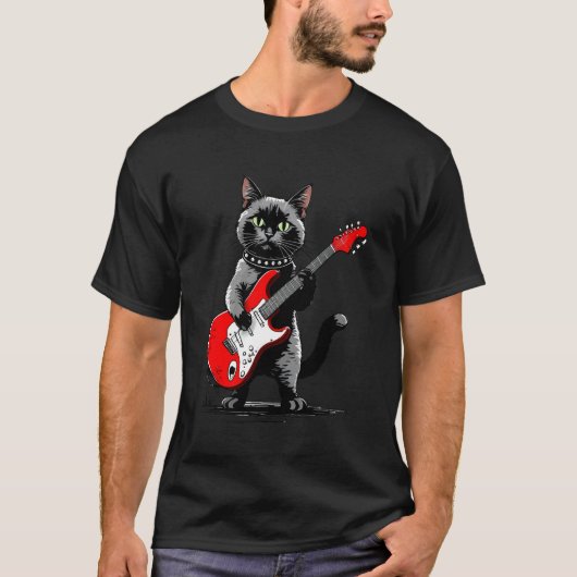 ヴィンテージシャム猫ギター Tシャツ (正面)