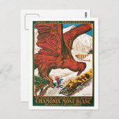 ヴィンテージシャモニーモンブラン旅行の広告 ポストカード (正面/裏面)