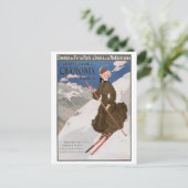 ヴィンテージシャモニーFranceスキーフランスのアルプス ポストカード (スタンド正面)