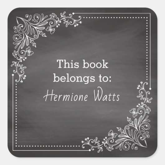 ヴィンテージシャルボードこの本は蔵書票 スクエアシール (正面)