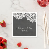 ヴィンテージシャルボードアジサイ結婚フローラ スタンダードカクテルナプキン (インサイチュ)