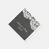 ヴィンテージシャルボードアジサイ結婚フローラ スタンダードカクテルナプキン (角)