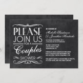 ヴィンテージシャルボードカップルのシャワー 招待状 (正面/裏面)