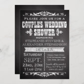 ヴィンテージシャルボードカップルウェディングシャワー 招待状 (正面/裏面)