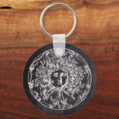 ヴィンテージシャルボードギリシャ神話ゴルゴンメドゥーサ キーホルダー (正面)