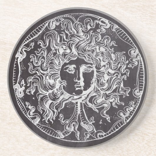 ヴィンテージシャルボードギリシャ神話ゴルゴンメドゥーサ コースター (正面)