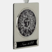 ヴィンテージシャルボードギリシャ神話ゴルゴンメドゥーサ シルバープレートバナーオーナメント (右)