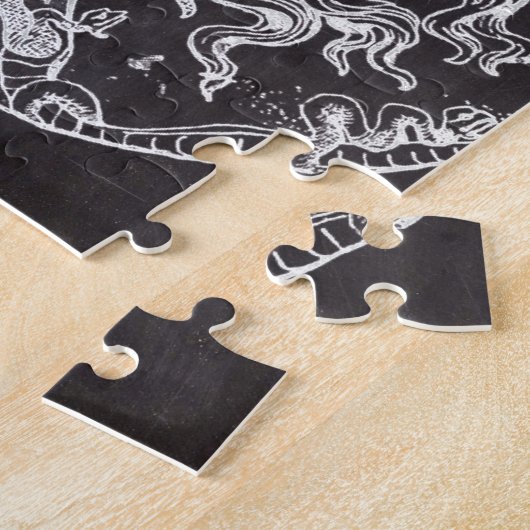 ヴィンテージシャルボードギリシャ神話ゴルゴンメドゥーサ ジグソーパズル (側面)