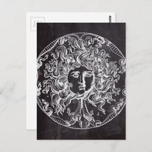 ヴィンテージシャルボードギリシャ神話ゴルゴンメドゥーサ ポストカード (正面/裏面)