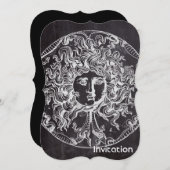 ヴィンテージシャルボードギリシャ神話ゴルゴンメドゥーサ 招待状 (正面/裏面)