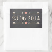 ヴィンテージシャルボードスタイルウェディングデイデザイン 長方形シール (バッグ)