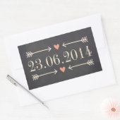ヴィンテージシャルボードスタイルウェディングデイデザイン 長方形シール (封筒)
