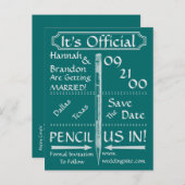 ヴィンテージシャルボードスタイル保存日付/招待状 案内ポストカード (正面/裏面)