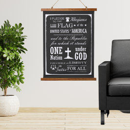 ヴィンテージシャルボードスタイル忠誠の誓い 吊り下げ型タペストリー