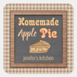 ヴィンテージシャルボードタイポグラフィ自家製アップルパイ スクエアシール