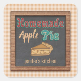 ヴィンテージシャルボードタイポグラフィ自家製アップルパイ スクエアシール